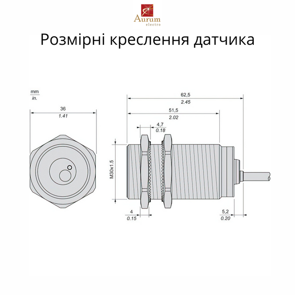 XS630B1PBL2 ІНДУКТИВНИЙ ДАТЧИК M30 SN=15ММ НЗ PNP XS630B1PBL2 фото