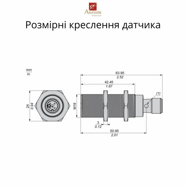 XS118BLPAM12 ІНДУКТИВНИЙ ЦИЛІНДР.ДАТЧИК M18Б 12-24В XS118BLPAM12 фото